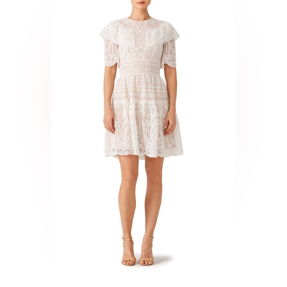 ML Monique Lhuillier White Lace Dress